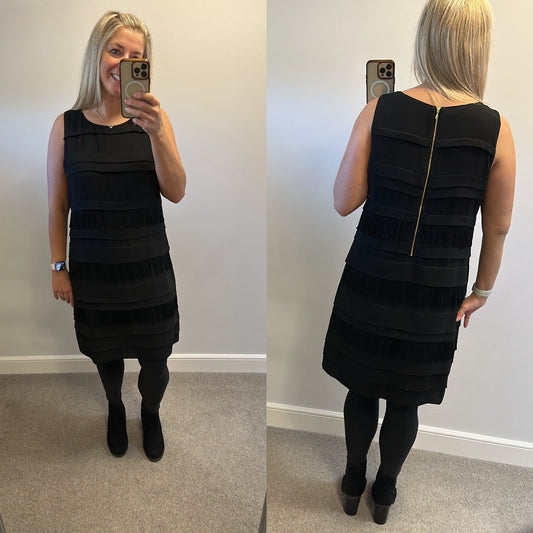 Autograph black tassel dress size 16