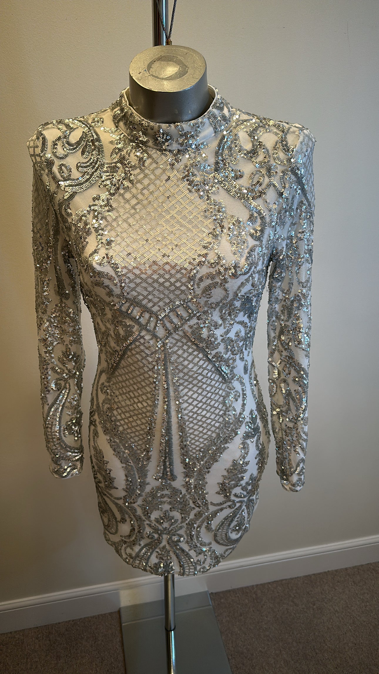 Quiz silver sequin dress size 10