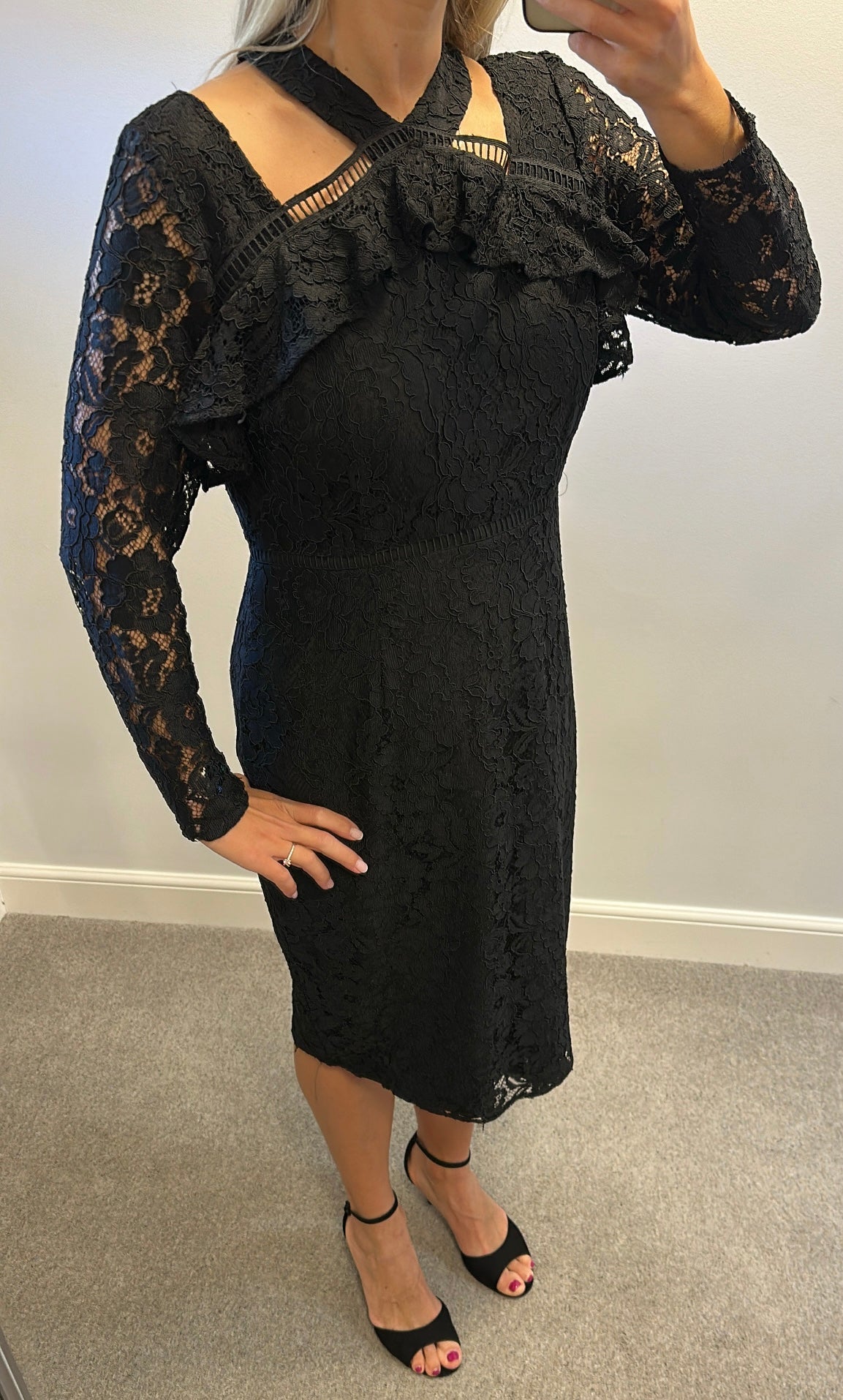 Very black lace dress size 16