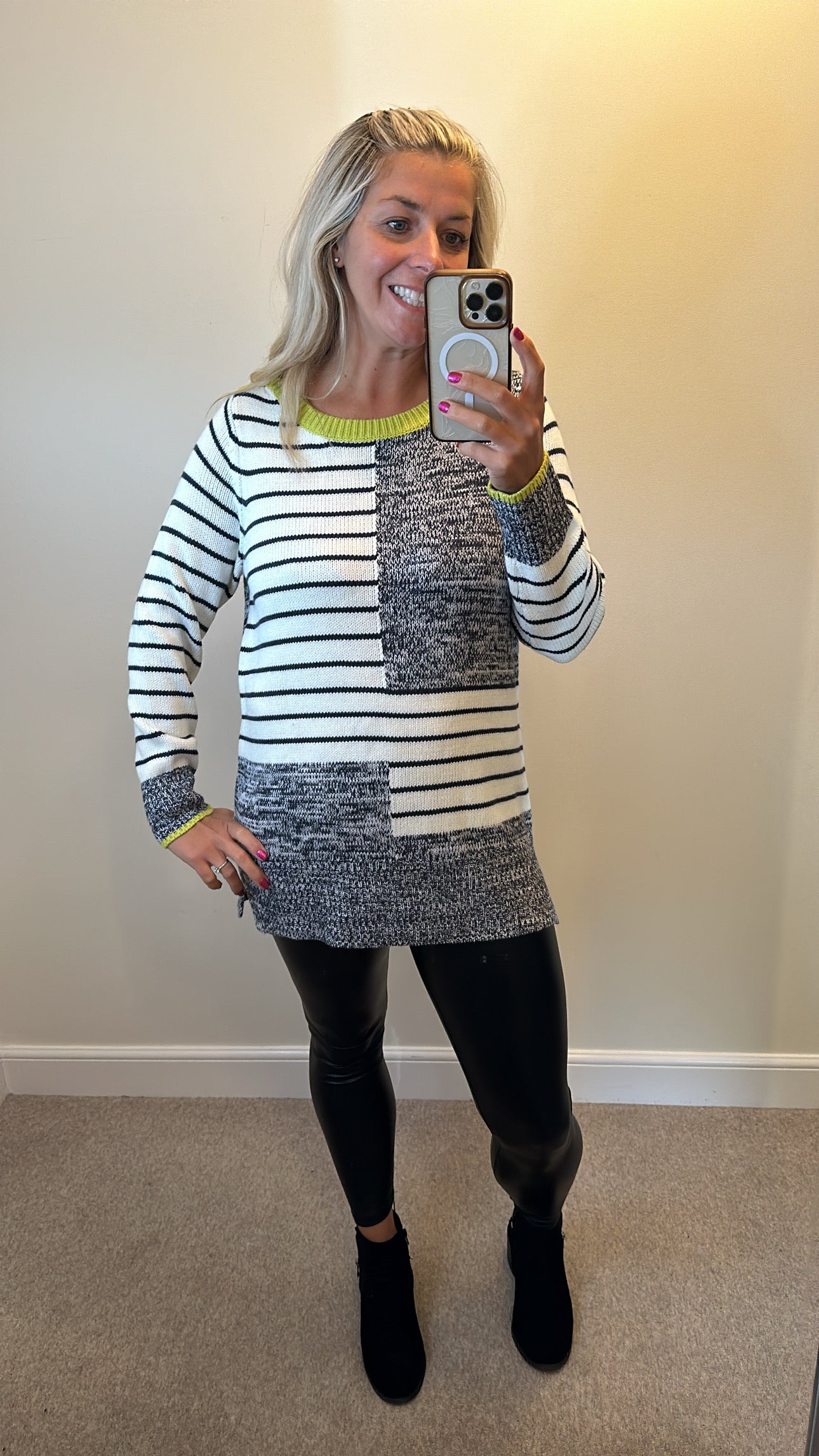 Peruna navy stripe knit jumper size 16