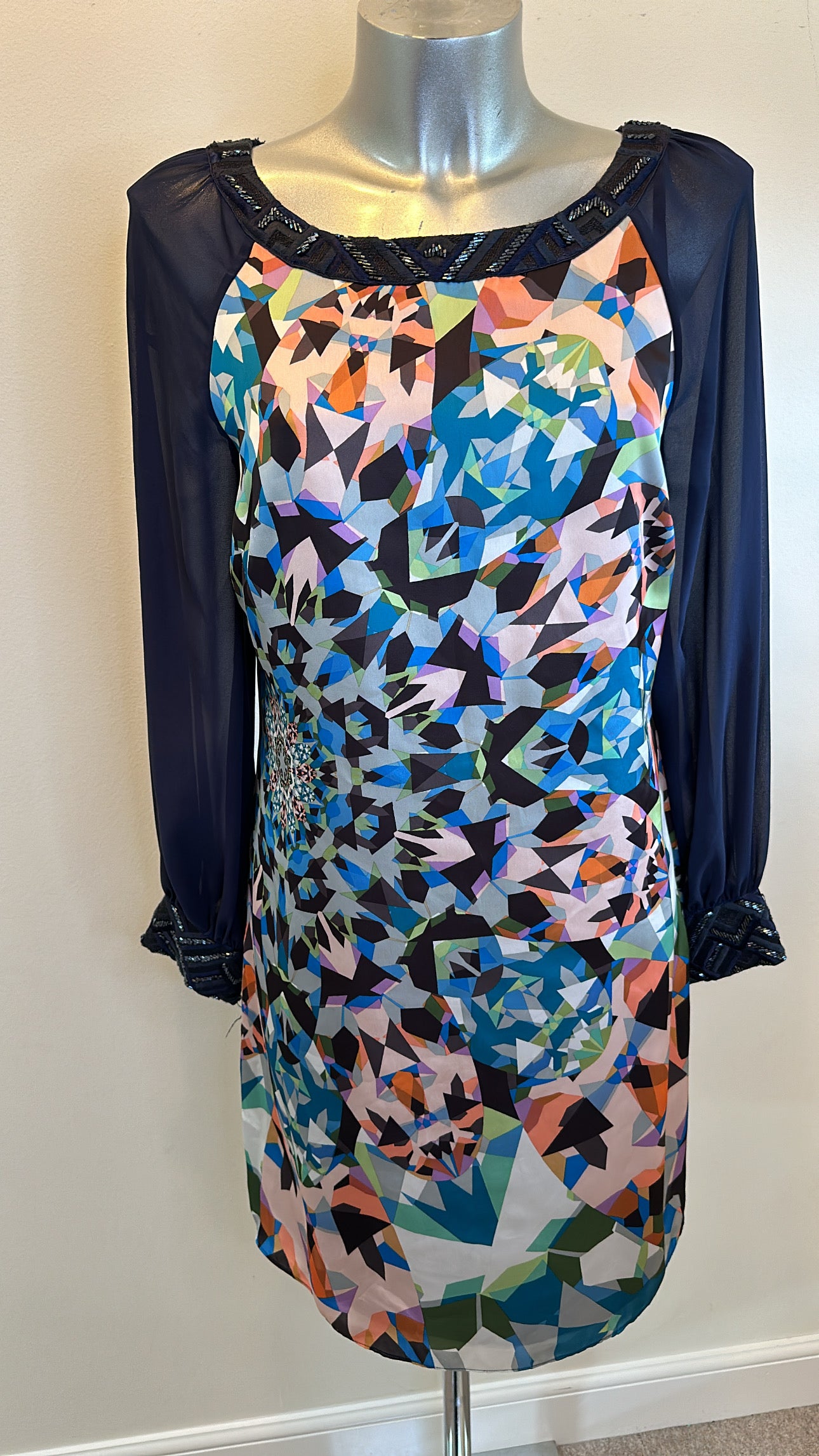 Monsoon multi print dress size 12