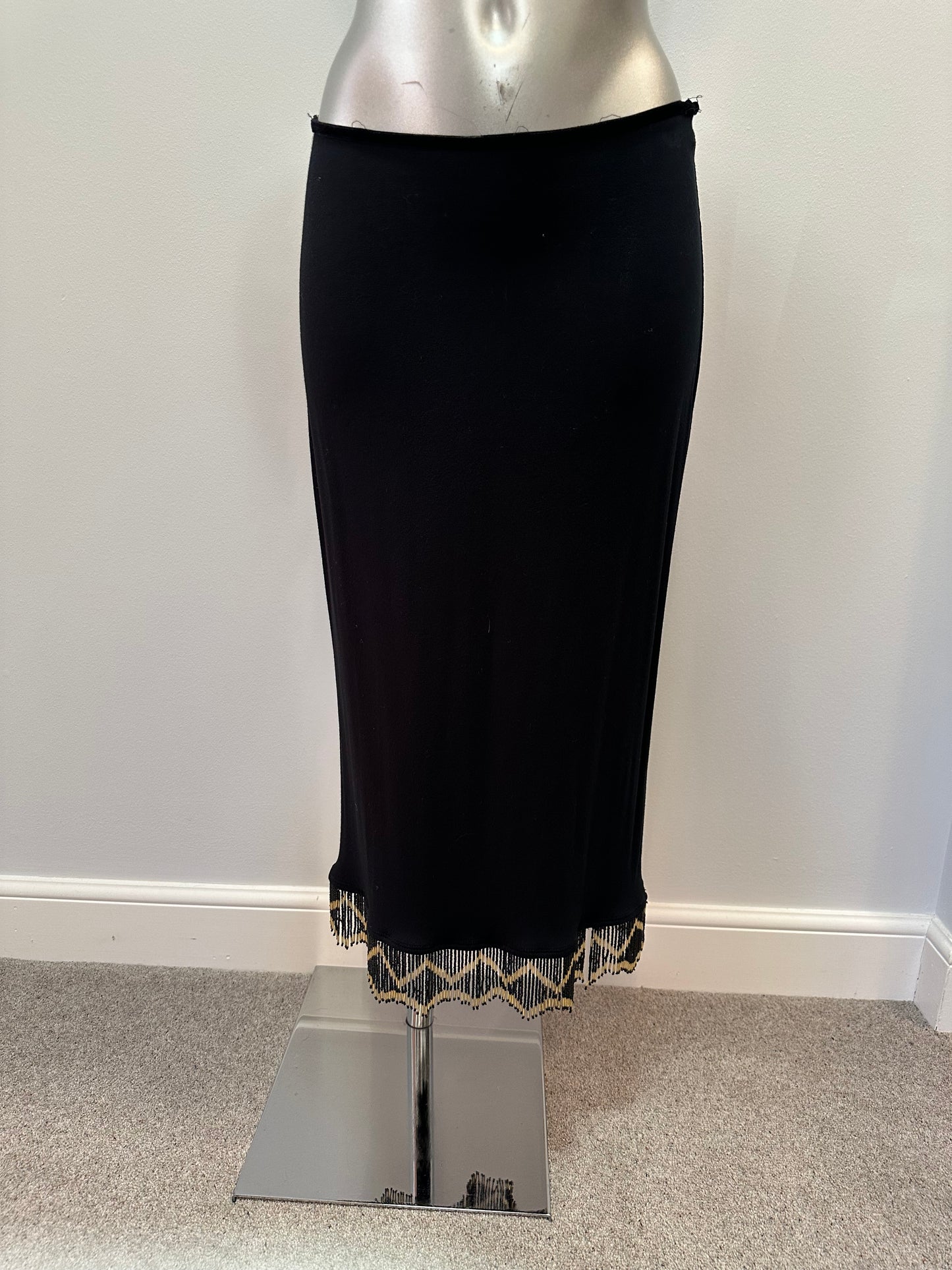 Wallis black beaded midi skirt size 10