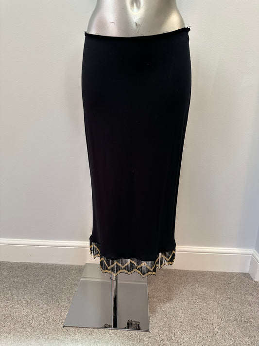 Wallis black beaded midi skirt size 10