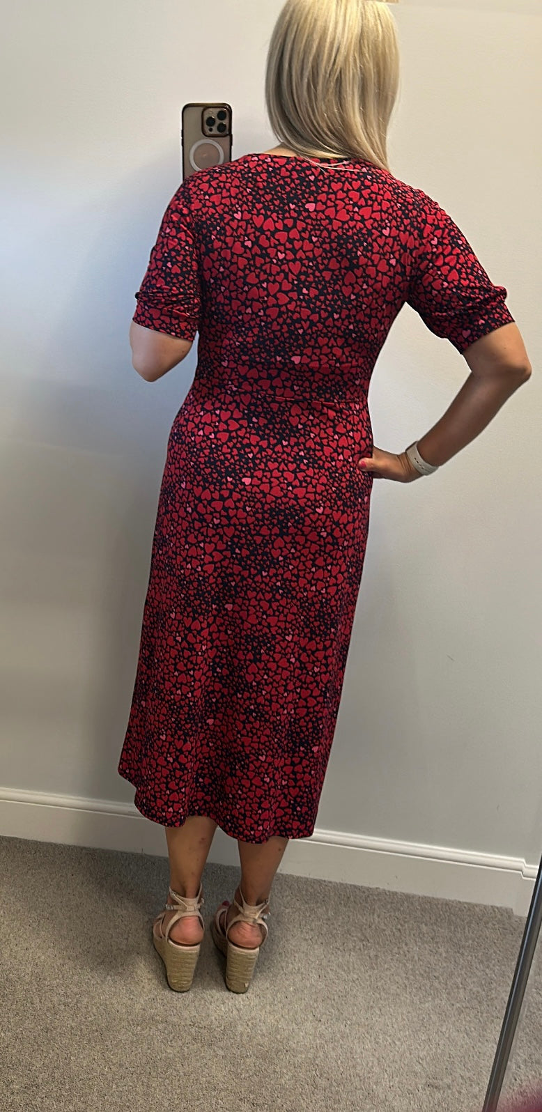 Oasis black heart midi dress size M would fit upto size 14