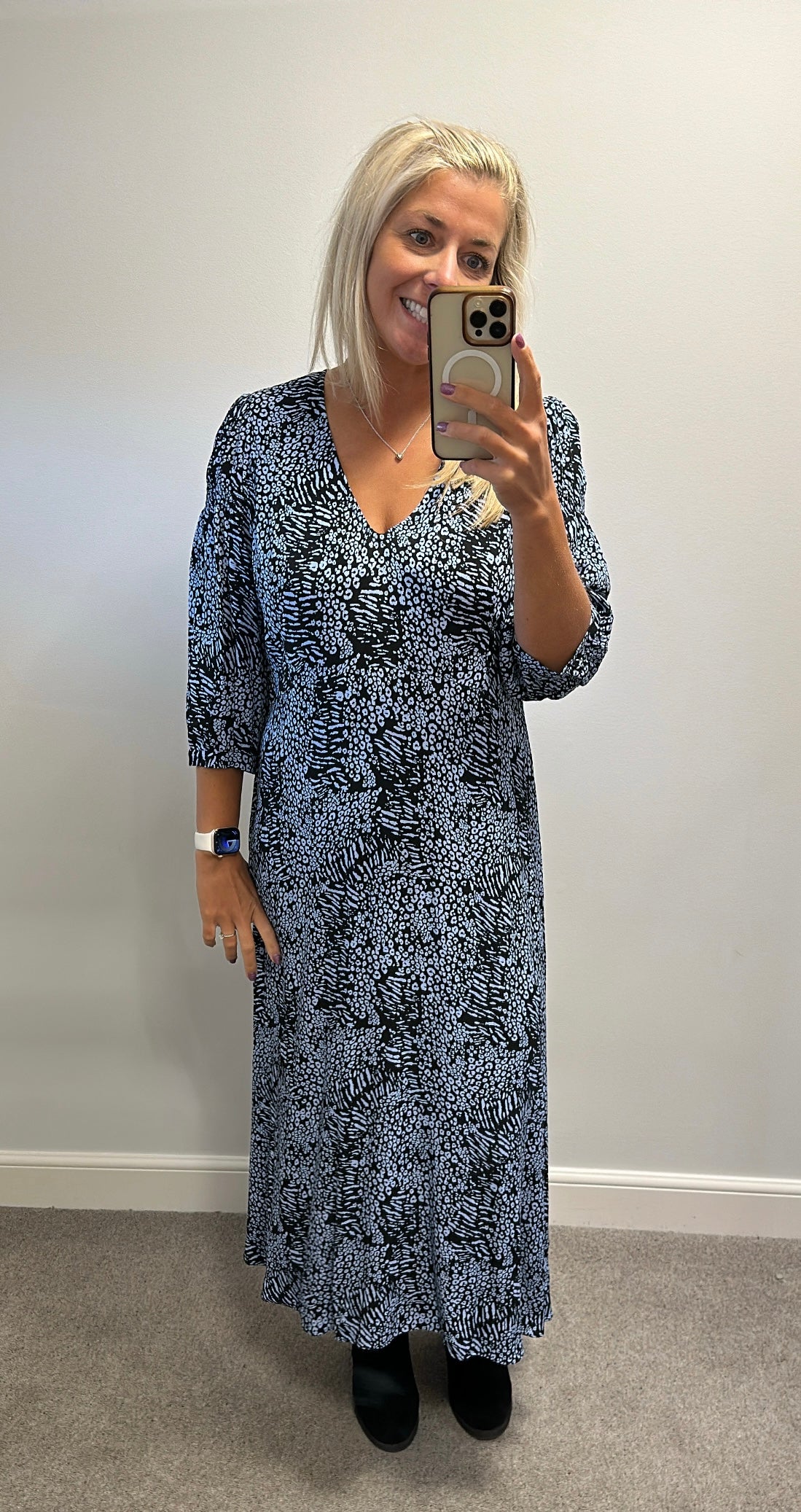 Marks and Spencer’s blue print dress size 16