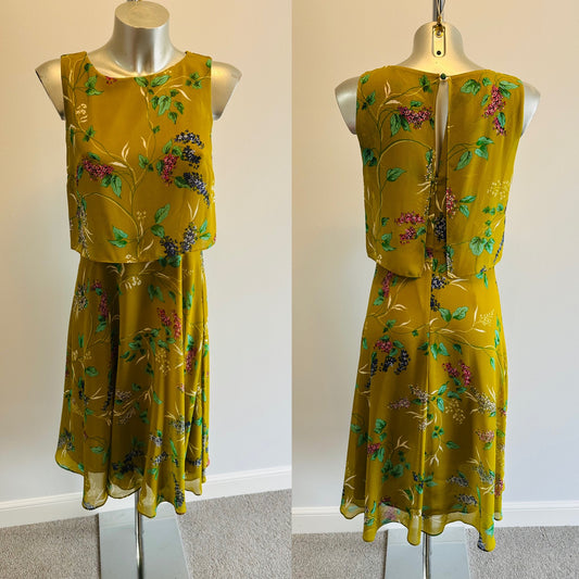 Hobbs green floral dress size 8