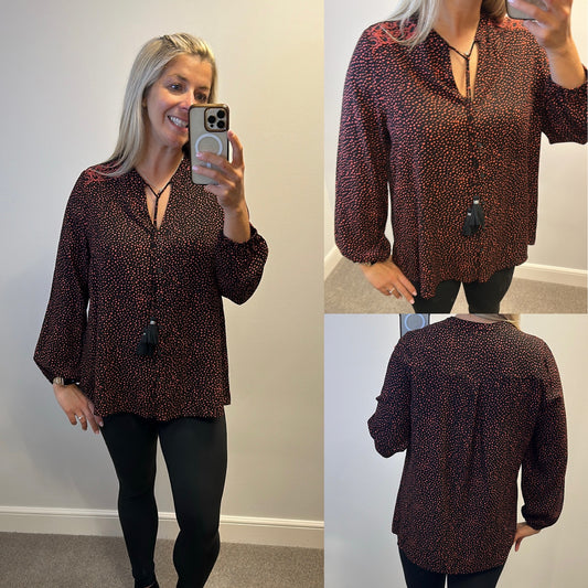 Together black and red print top size 16