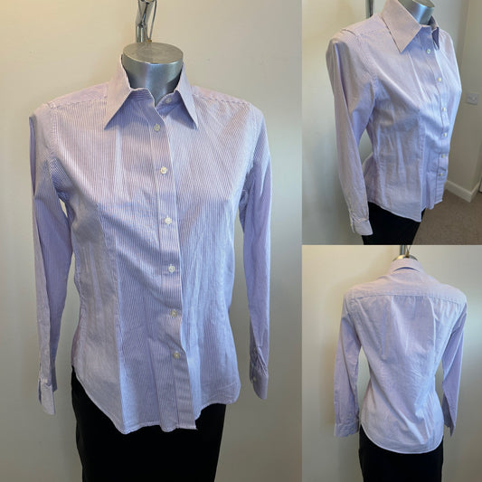 Savile Row lilac stripe shirt size 10