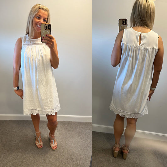 Next white cotton embroidered dress size 14 brand new with tags