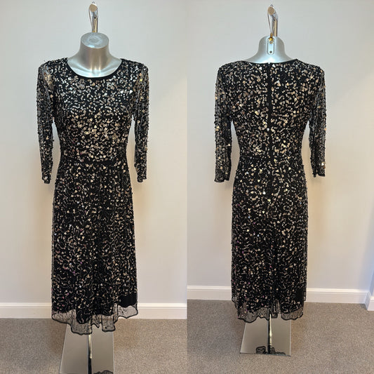 Monsoon black sequin dress size 10 brand new with tags RRP £150