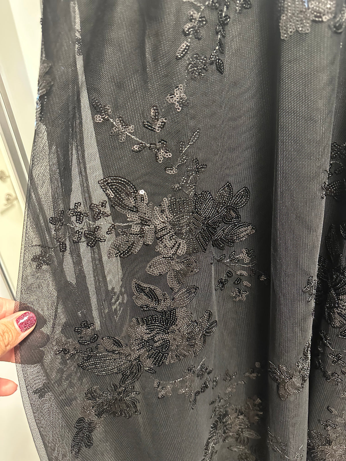 Next black sequin tulle maxi skirt size 14R