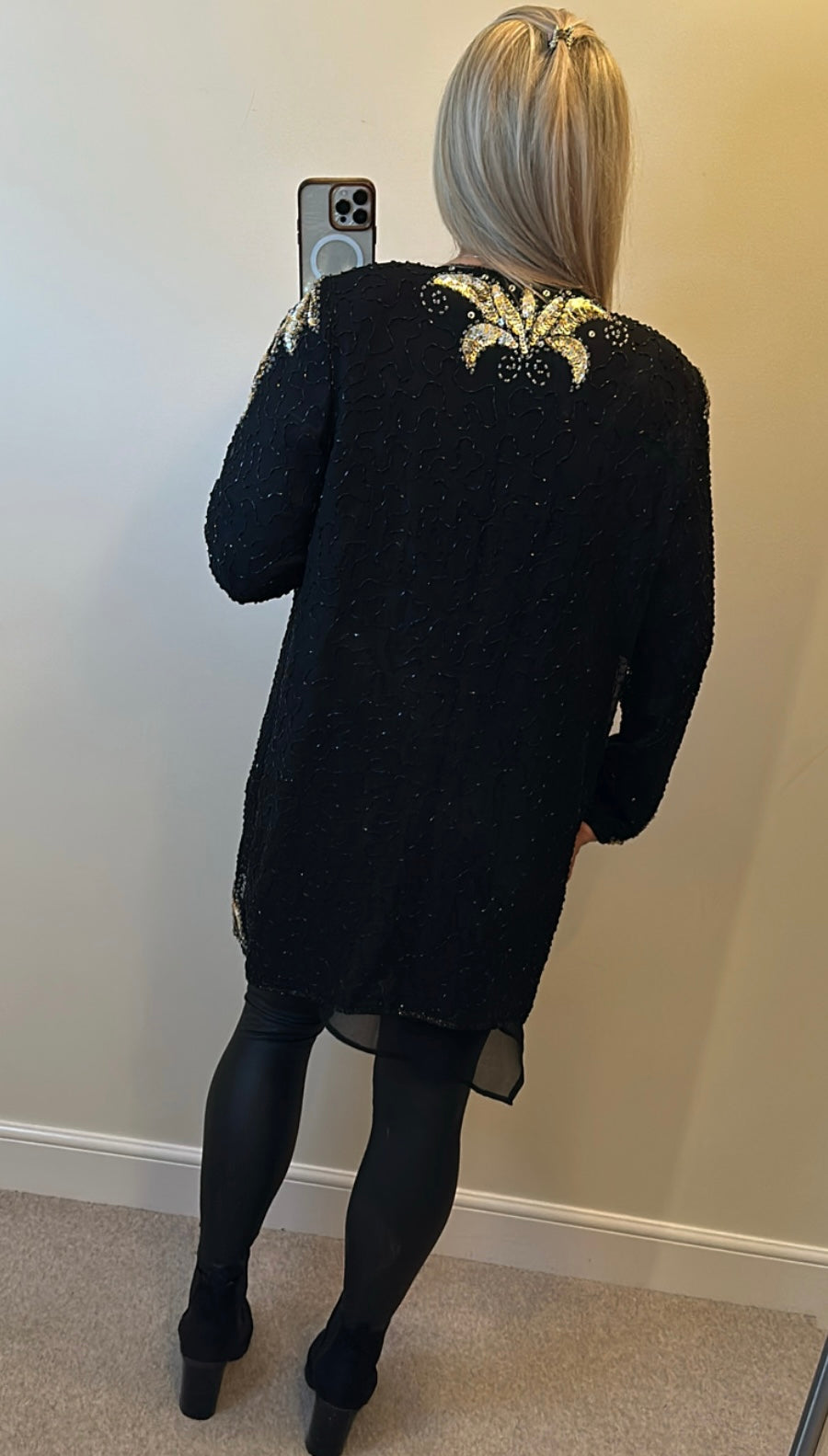 Fashion extra black sequin top / jacket would fit upto size 16