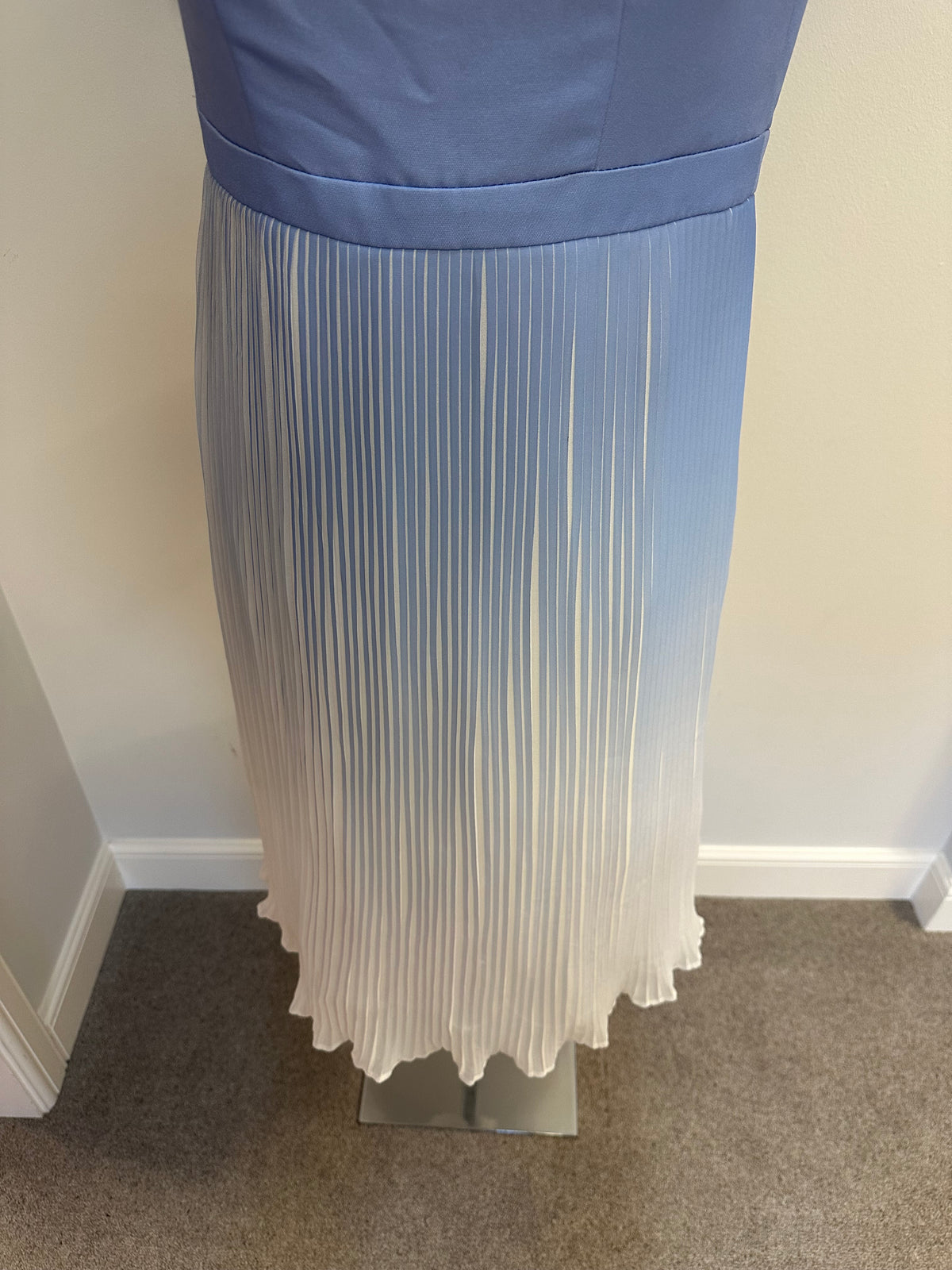 Chi chi baby blue and white ruffle dress size 10