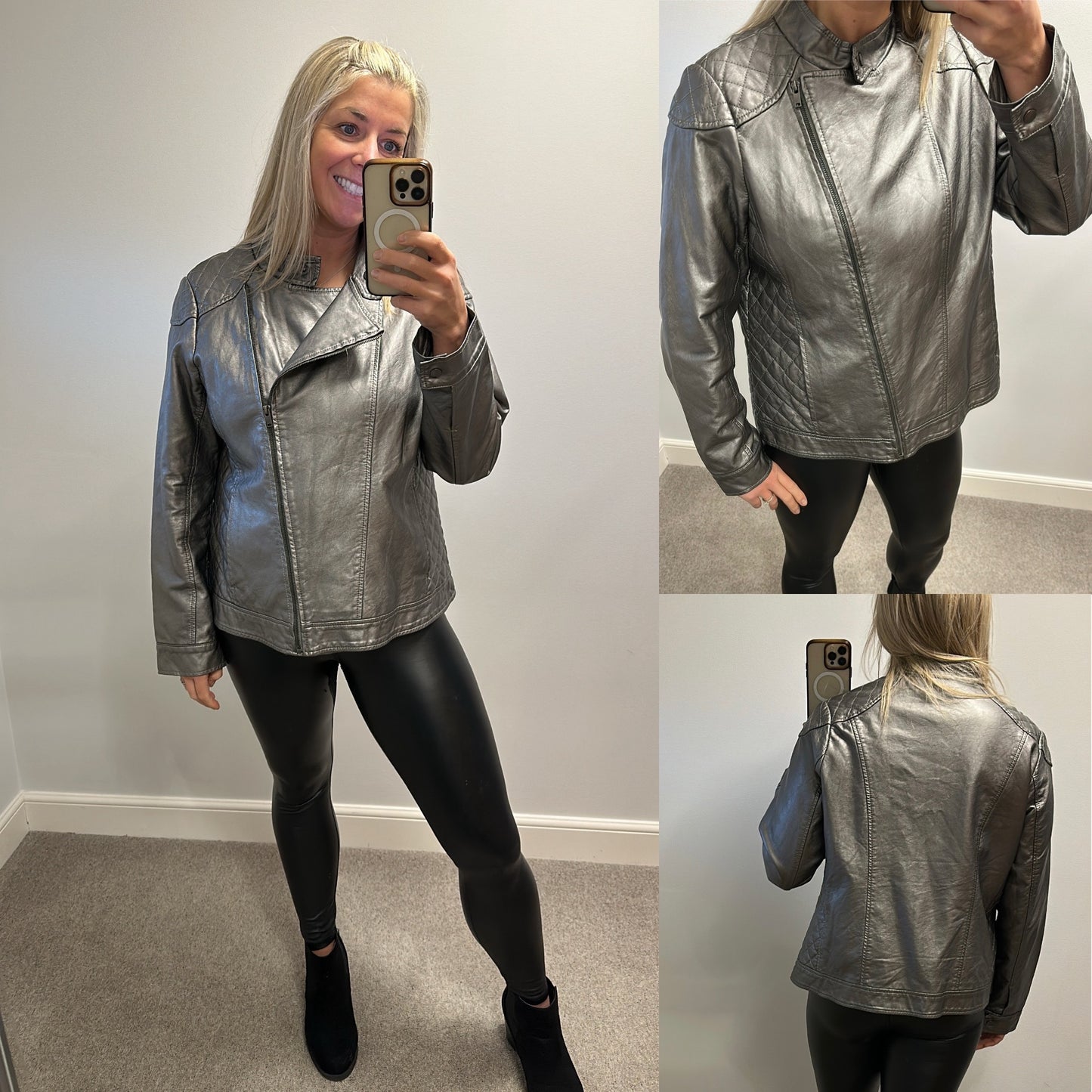 Anna Scholz for simply be silver metallic jacket size 20