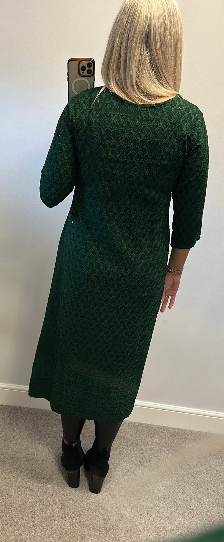 Green sequin dress / top with side splits size XL (small made would fit upto size 14)