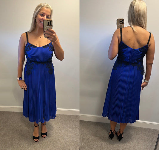 Phase eight Tiffany lace cobalt blue evening dress size 12 brand new with tags RRP £169