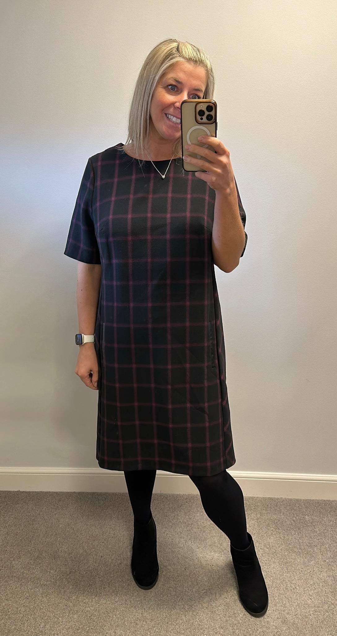 The collection Black and purple checked tartan dress size 18