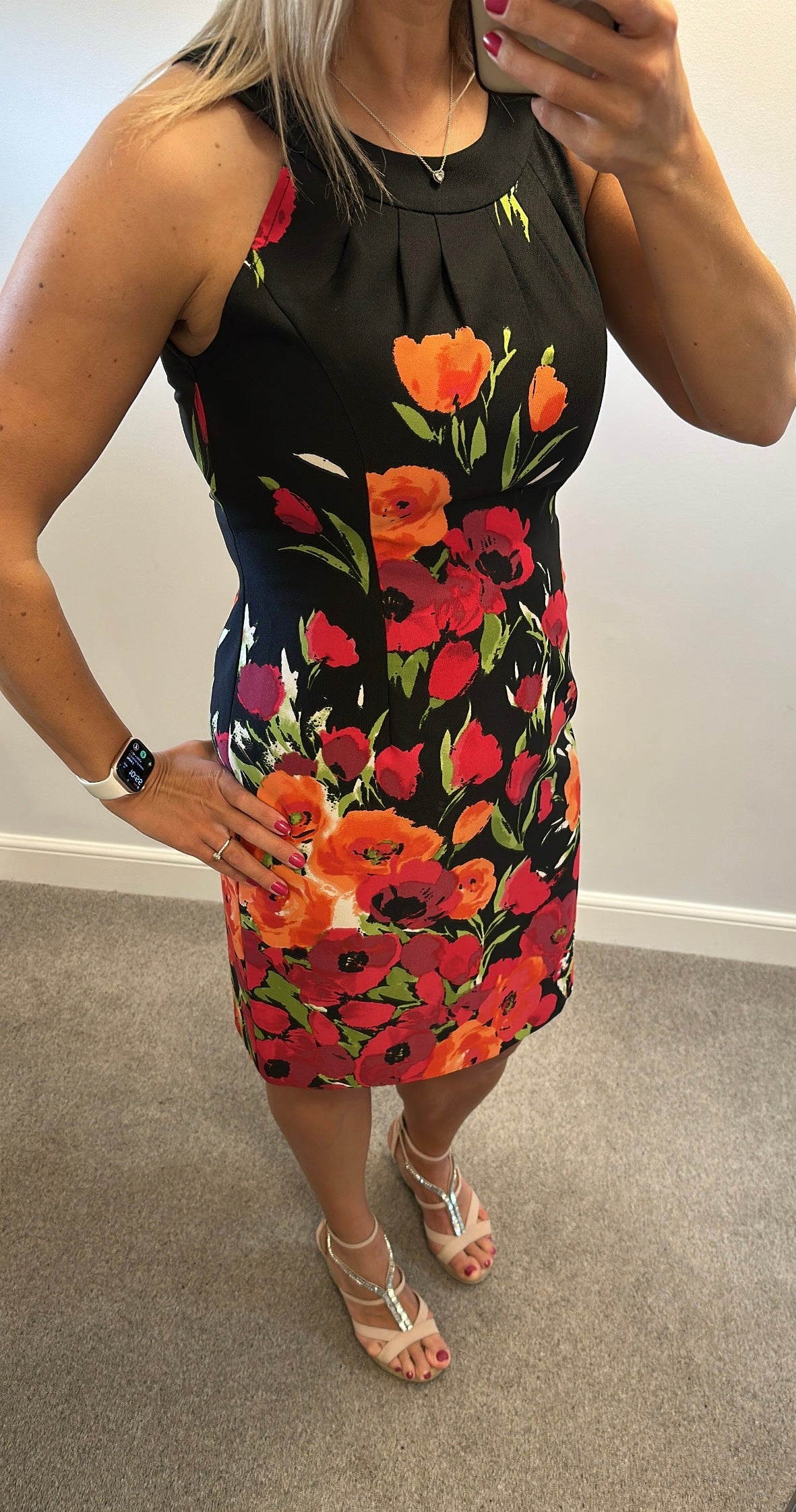 Jessica Howard black floral dress small size 14