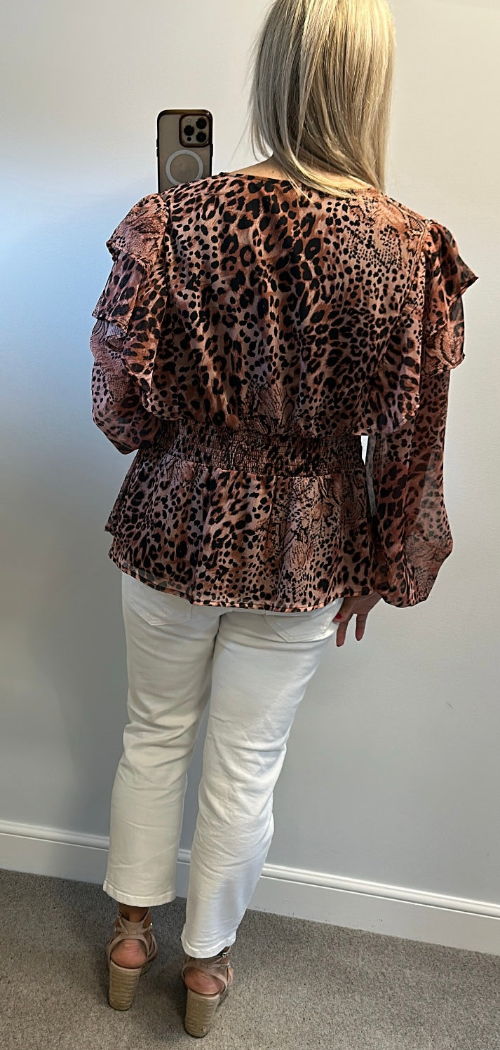 Dorothy Perkins animal print top size 18