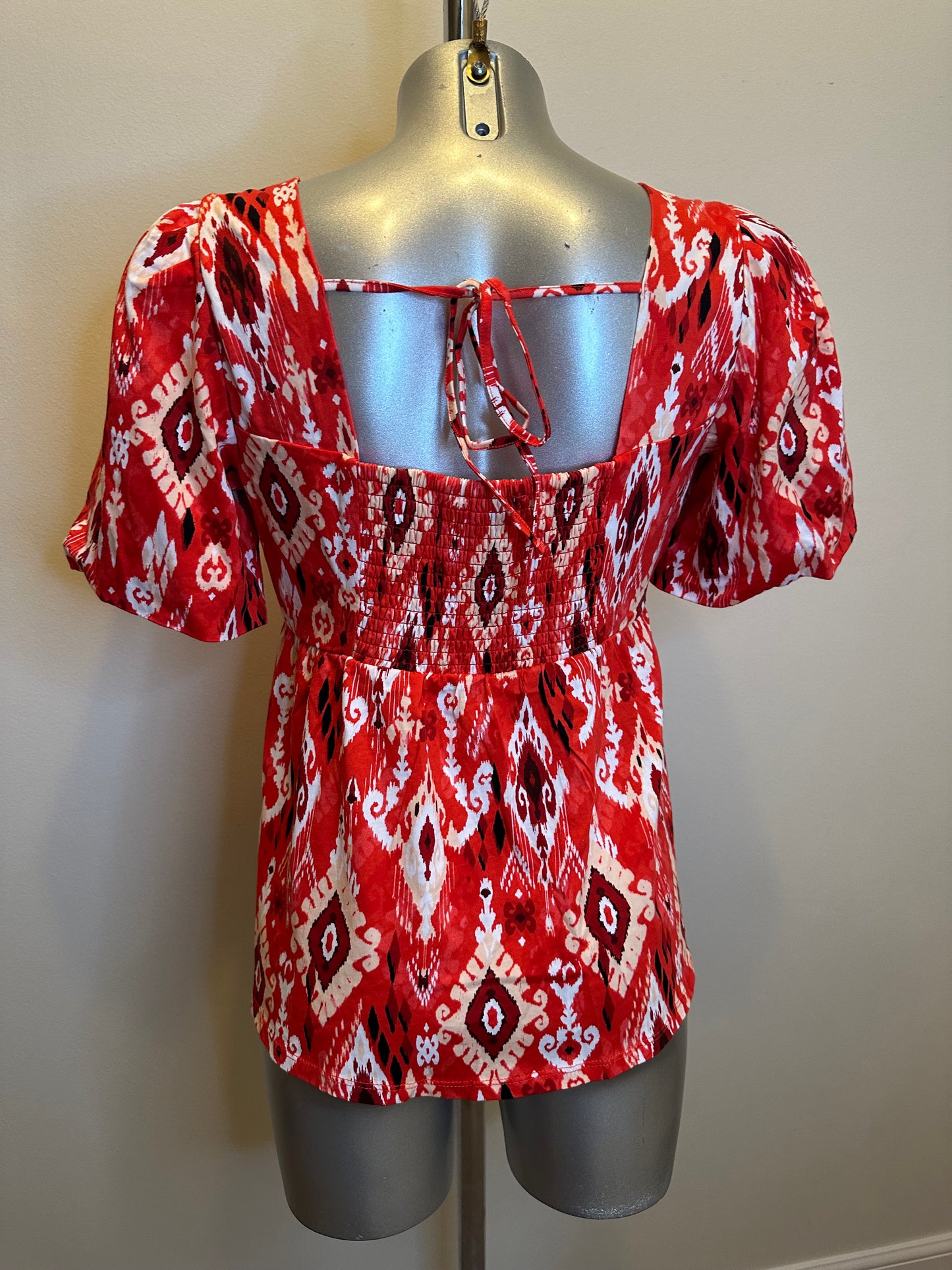 Monsoon red multi print top size 12