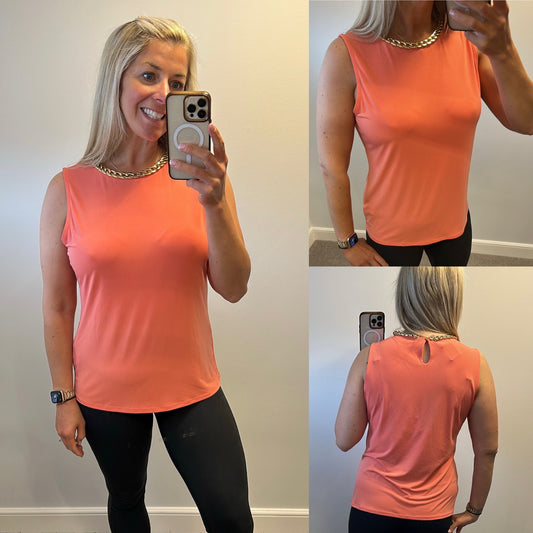 Episode coral chain top size L would fit upto size 14 brand-new with tags