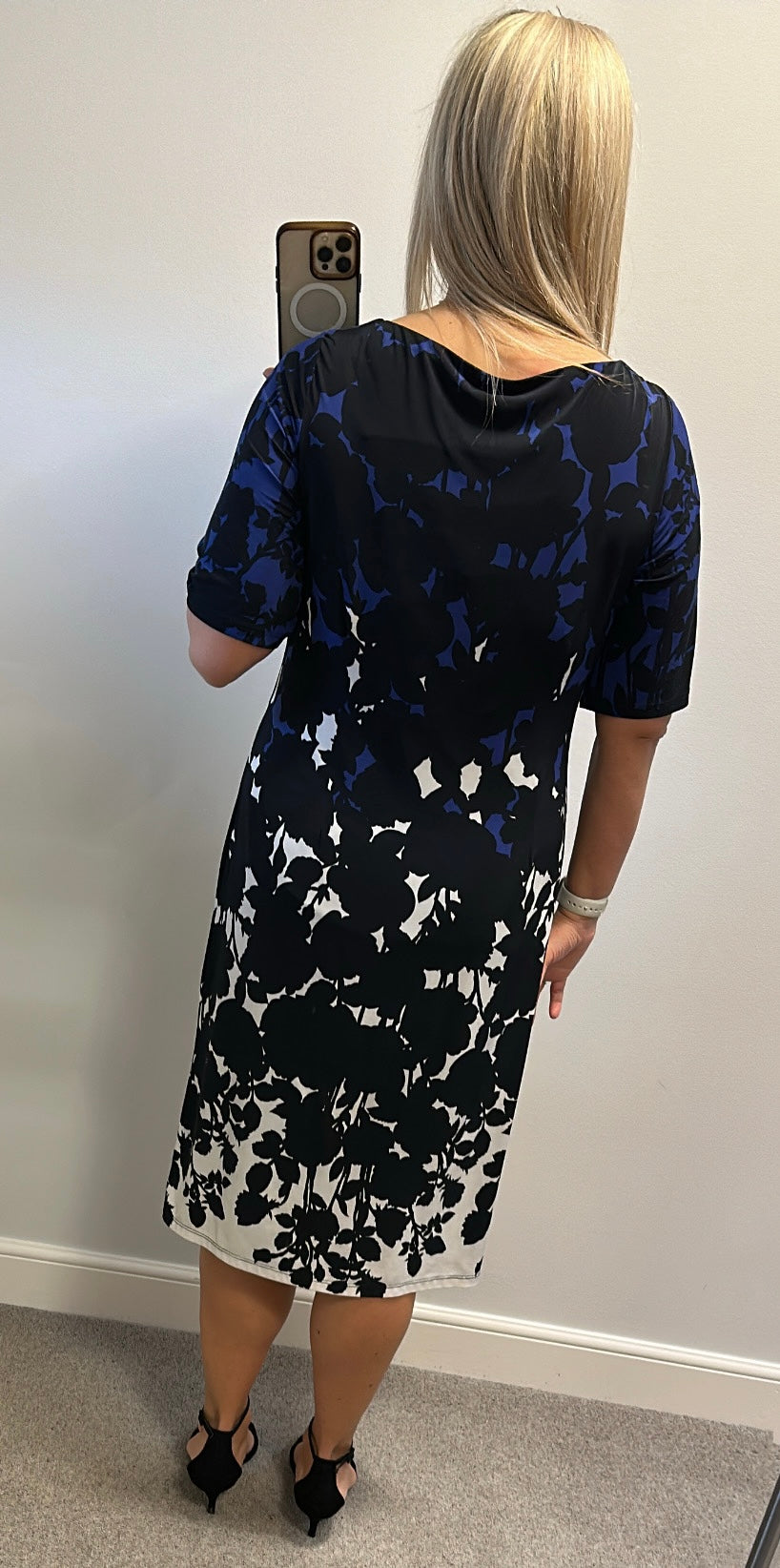 Alex & co black floral dress size 18