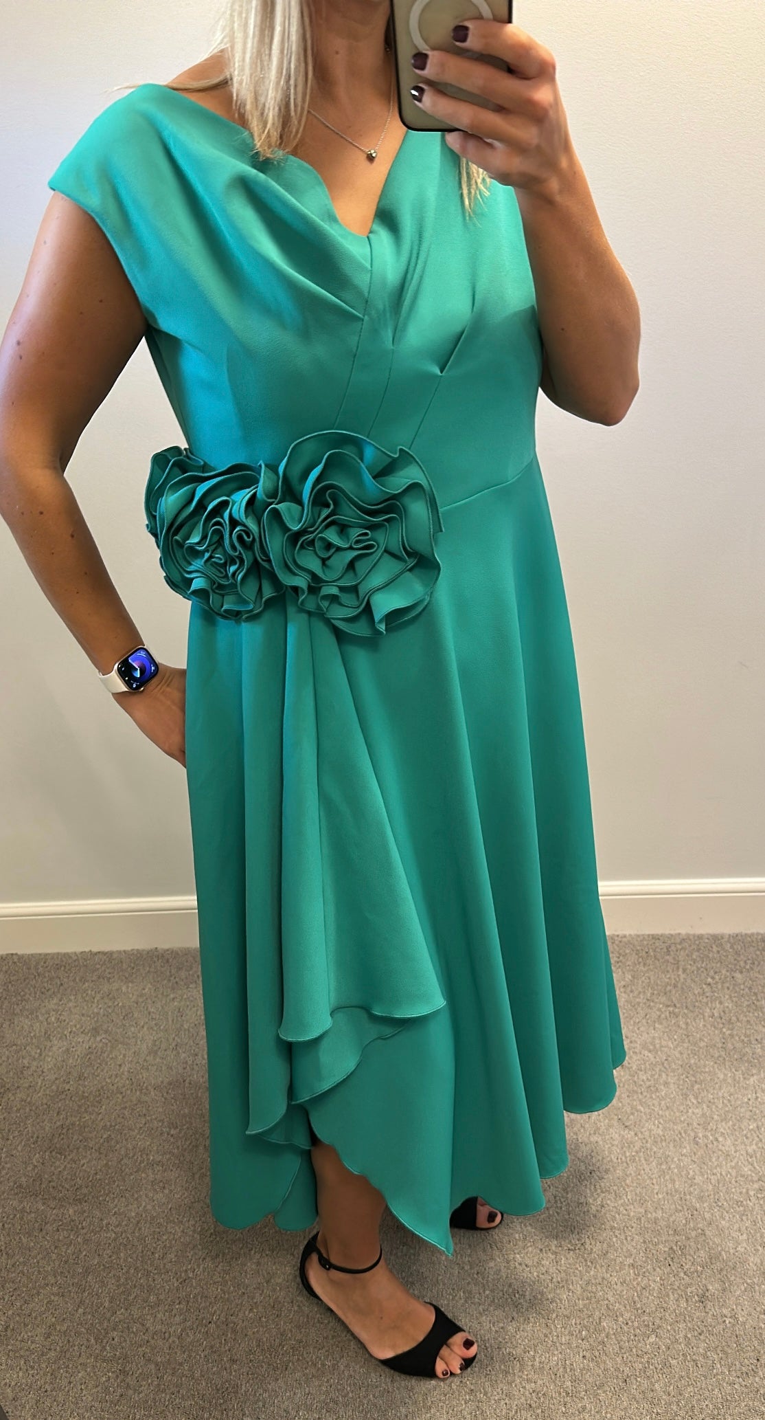 Kevan Jon Kora Roset green dress size 18