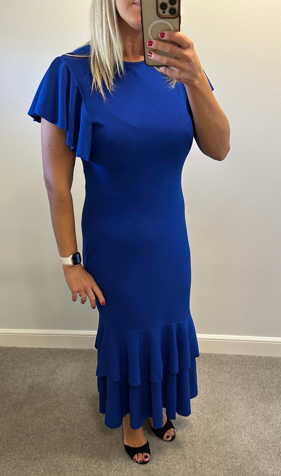 Blue long evening dress size 12-14