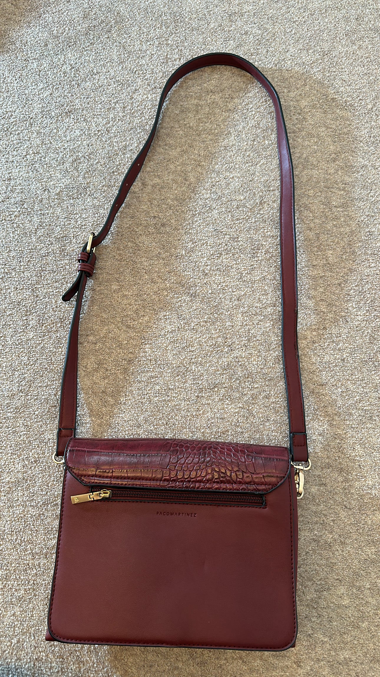 Paco Martinez burgundy cross over bag