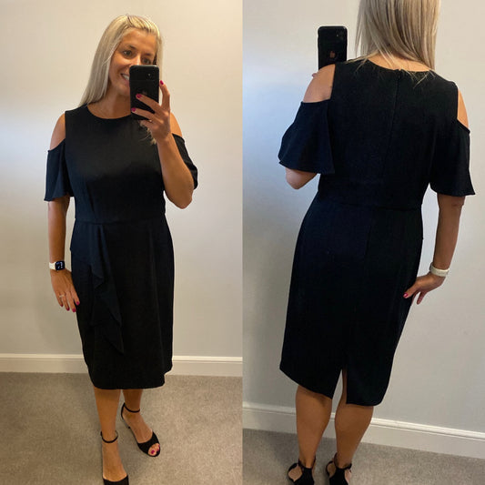 Coast black ruffle dress size 18