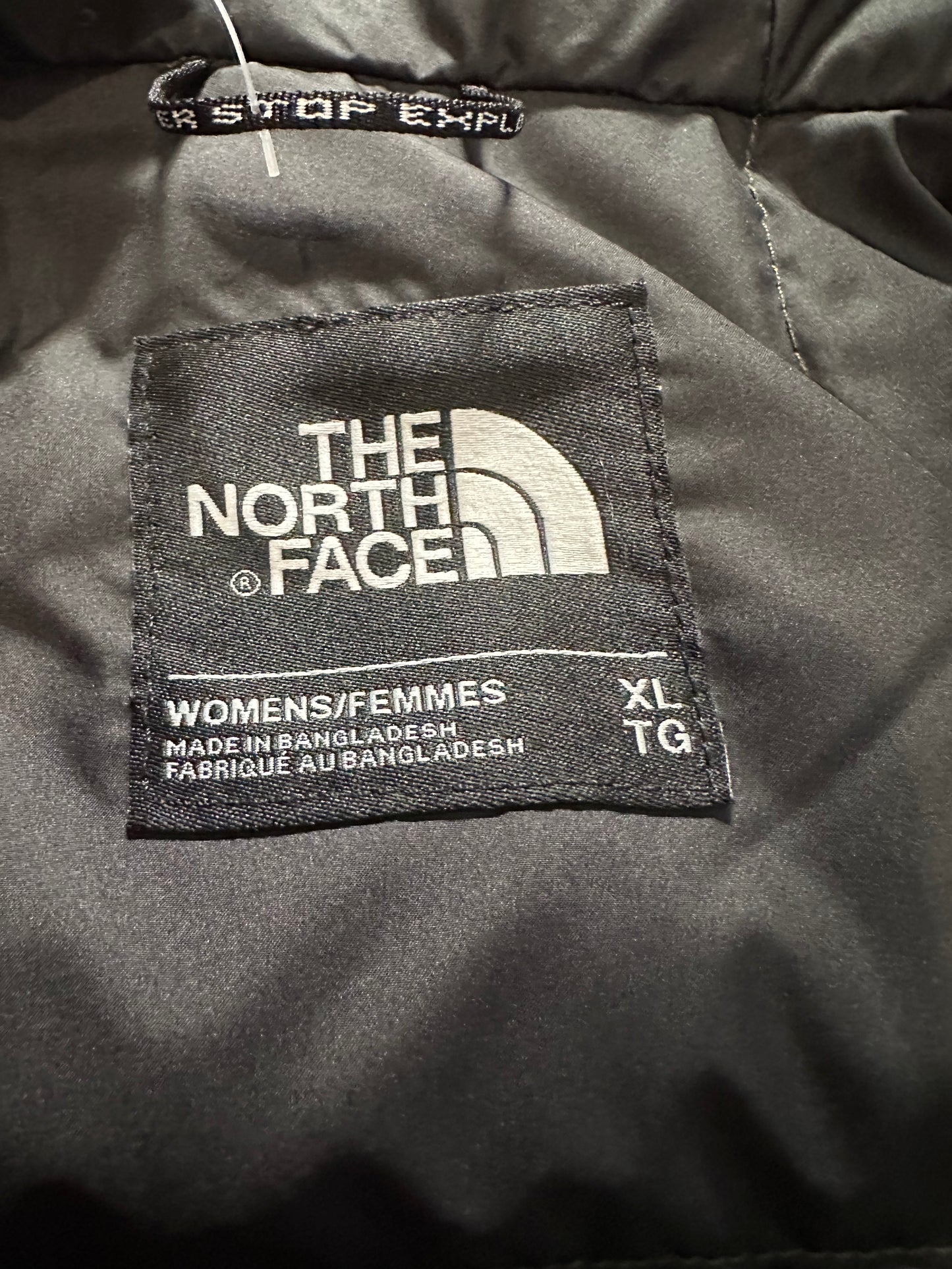 North face khaki 550 long quilted jacket size XL would fit upto size 16