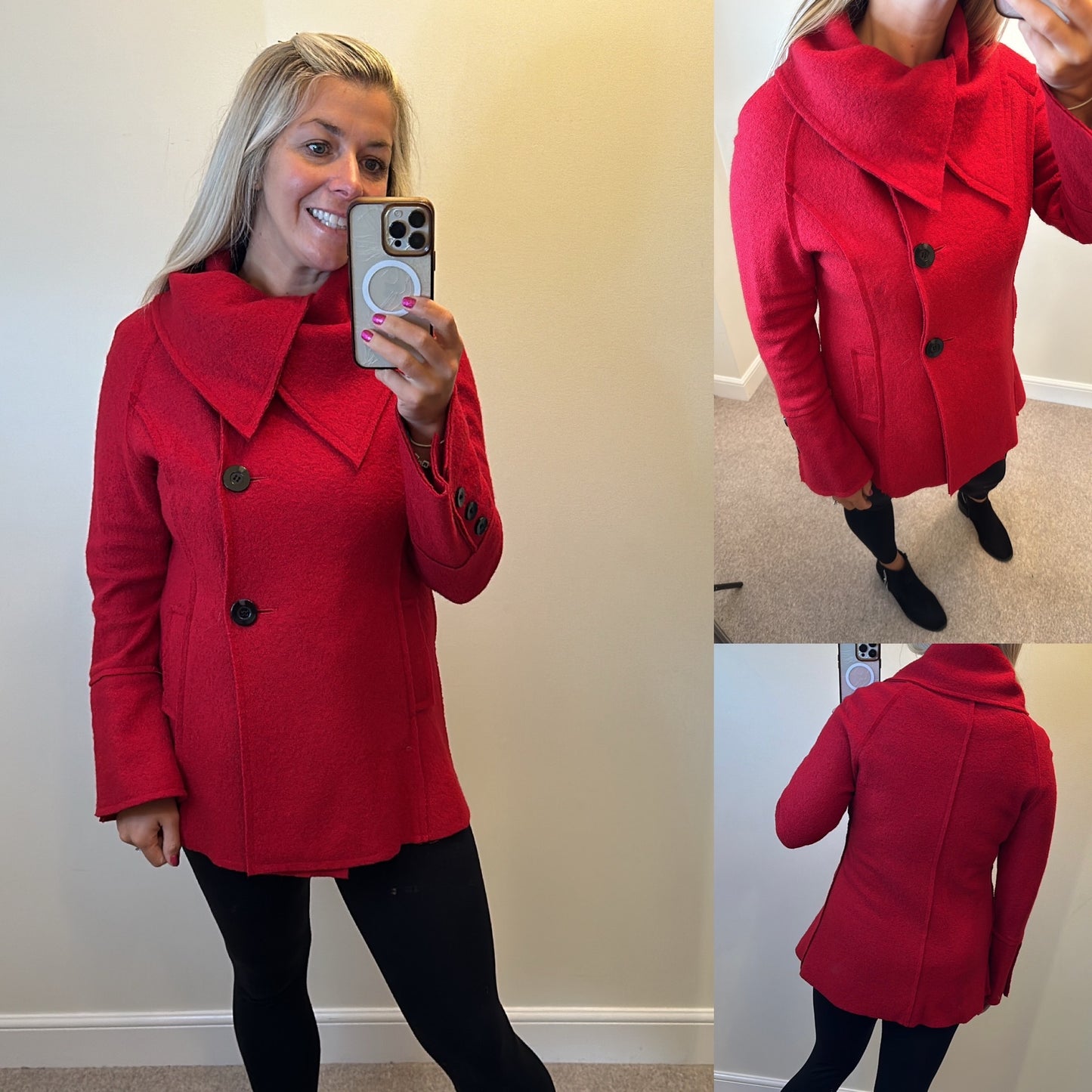 Monsoon red jacket size 14