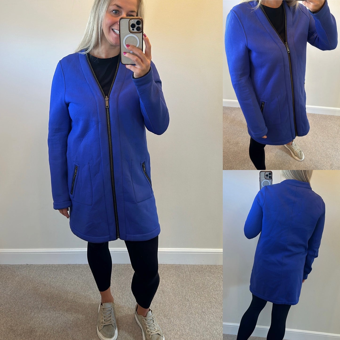 Blue scuba jacket fit upto size 16