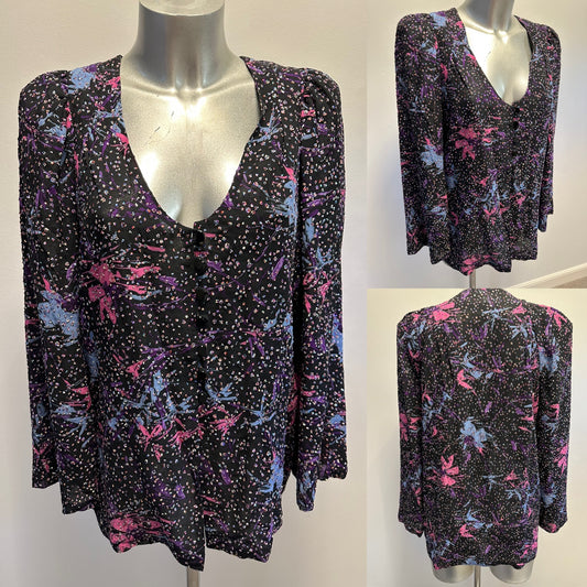Caroline Charles black embellished top size 12