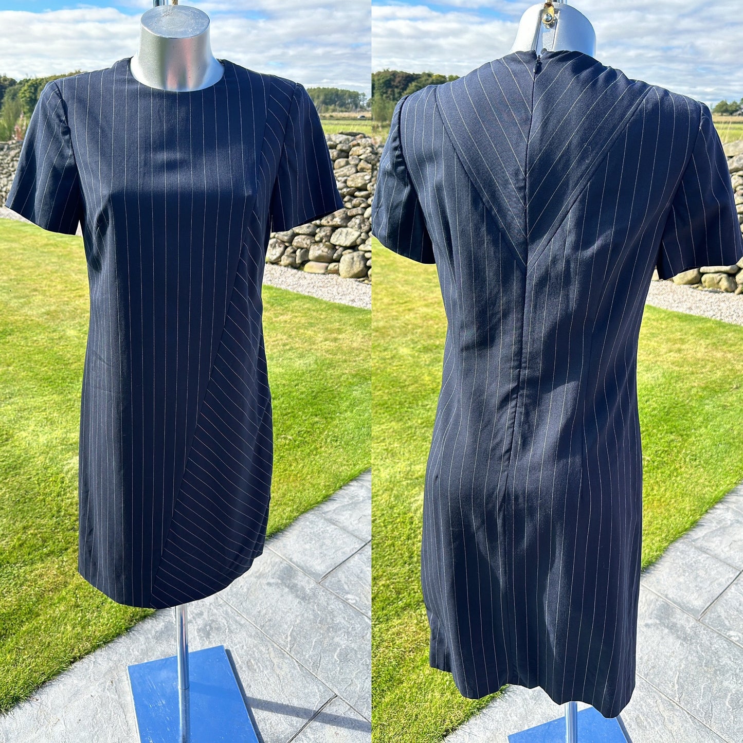 Jaeger navy pinstripe dress size 10