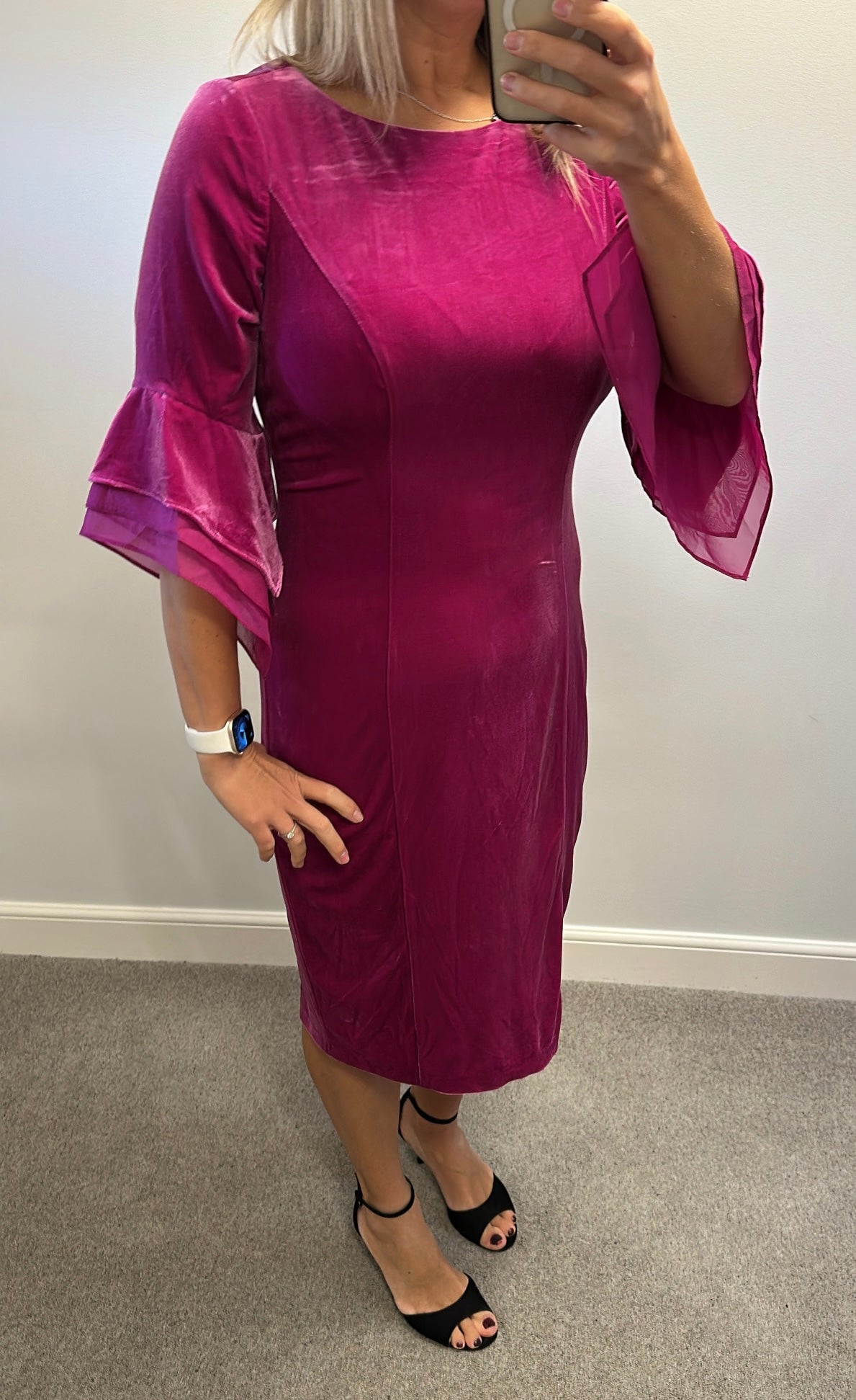 Adrianna Papell purple velvet dress size 14