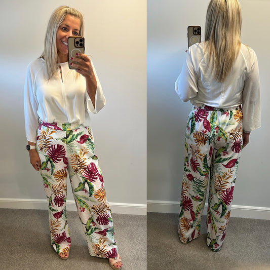Kaleidoscope floral print trousers with pockets size 14 brand new with tags