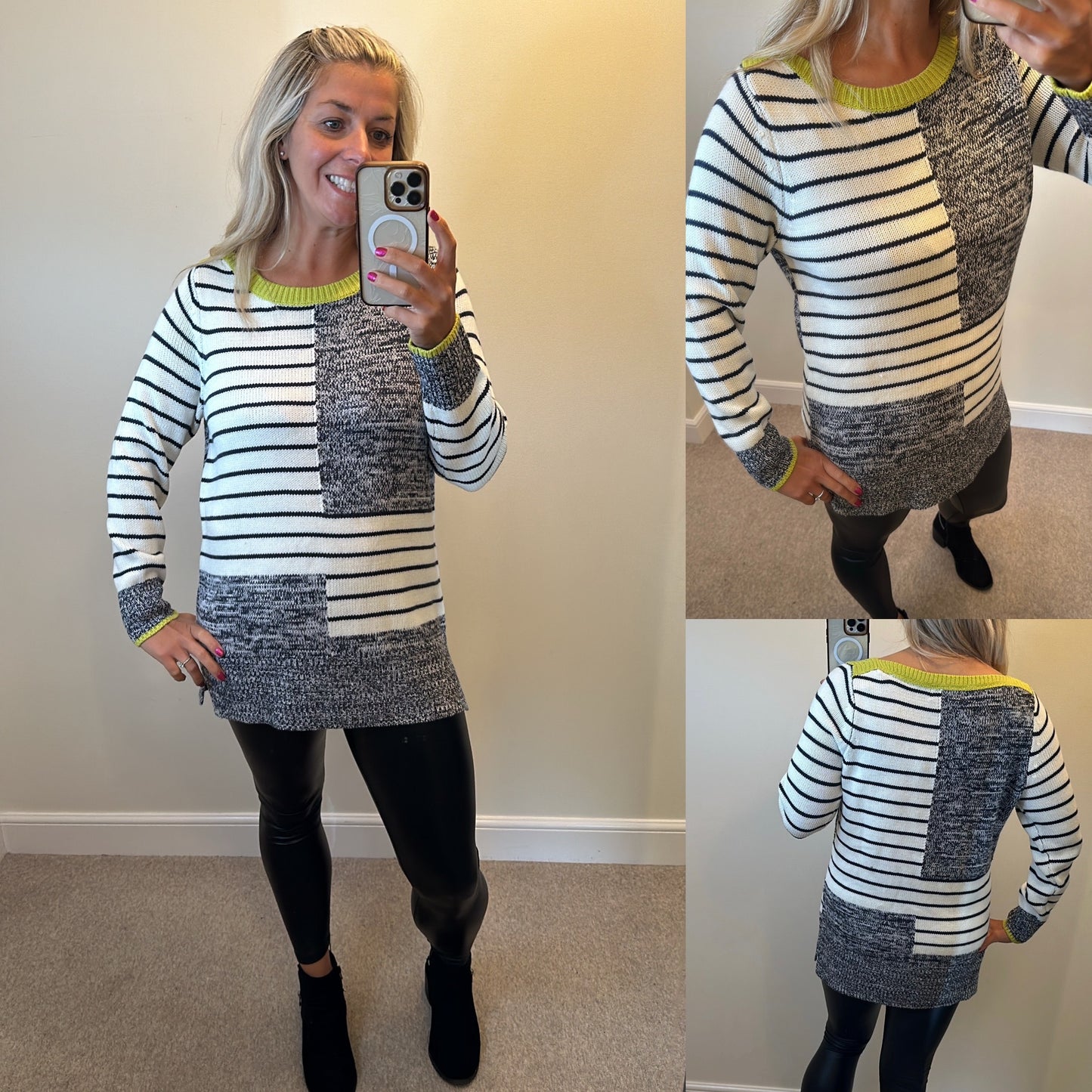 Peruna navy stripe knit jumper size 16