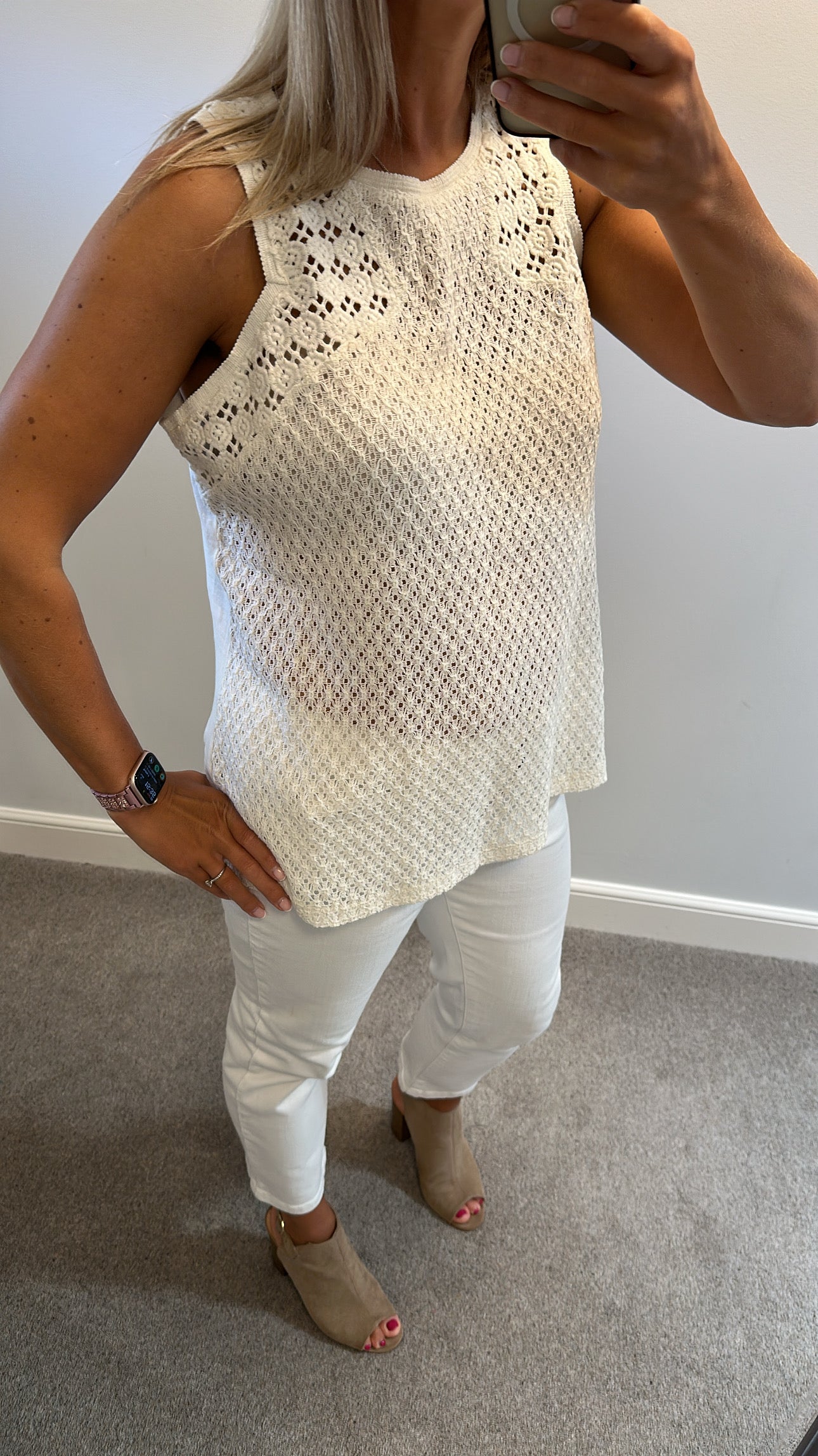 Fat face cream knit top size 18