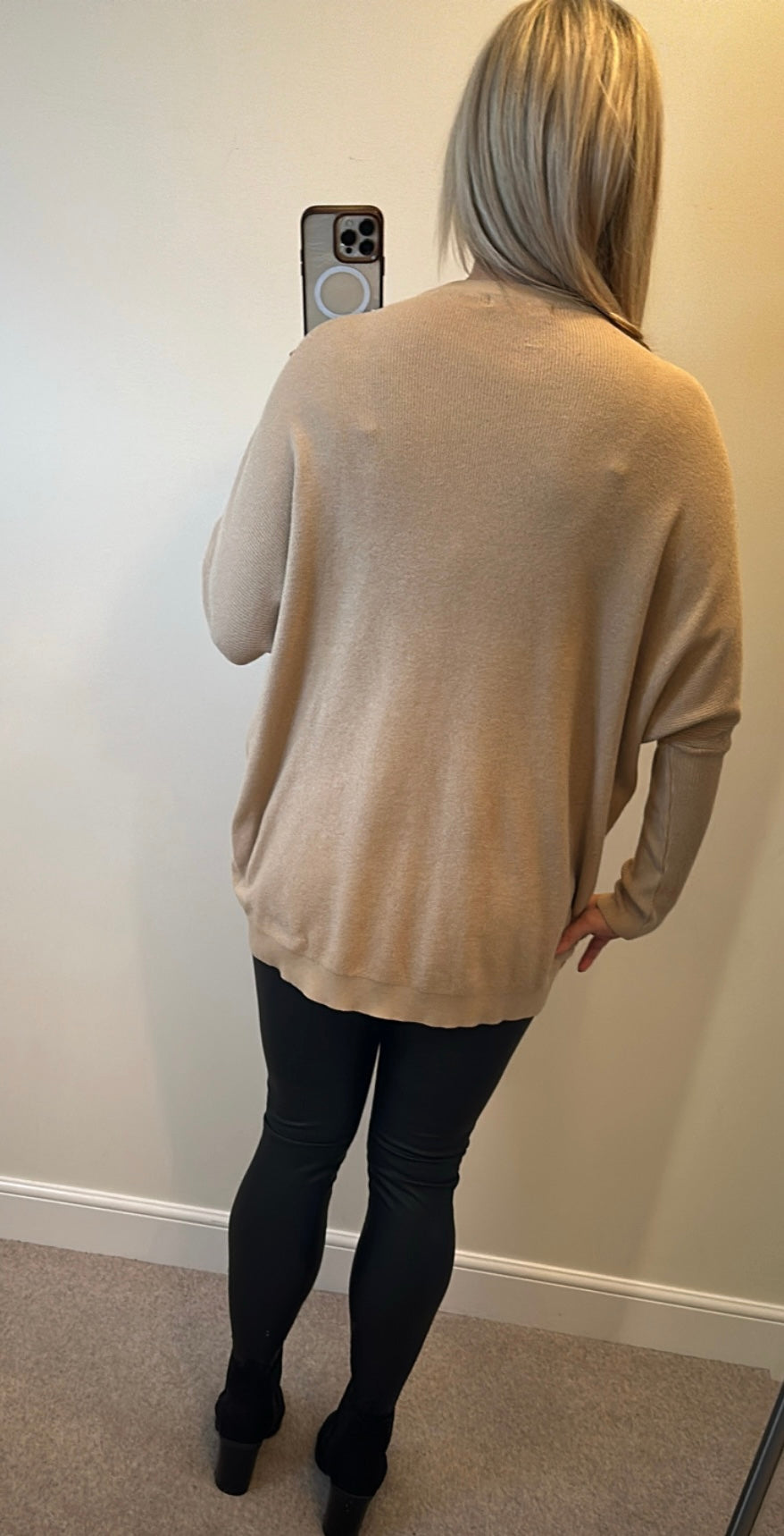 New collection beige pearl jumper one size upto size 18