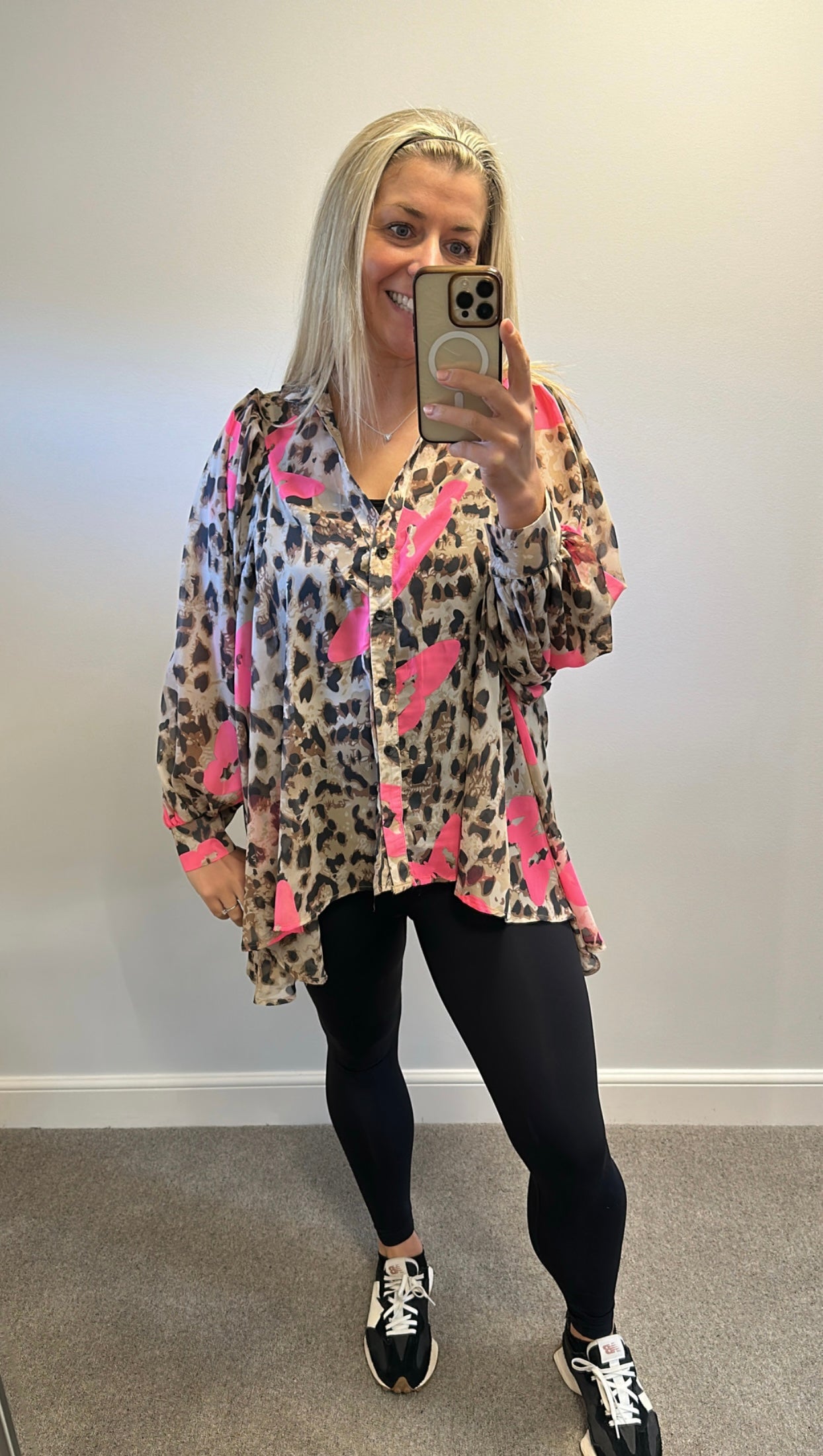 Malissa J animal print blouse one size fitting upto size 20