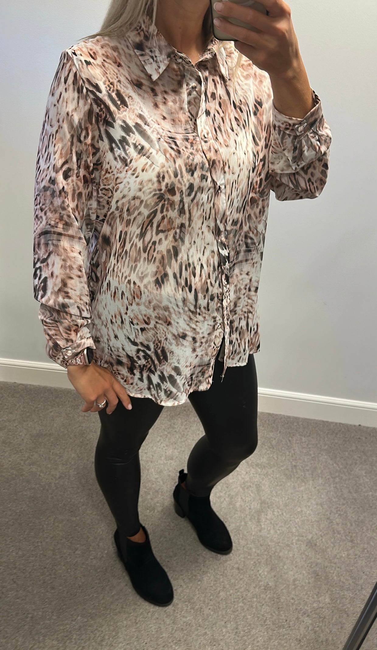 Lipsy animal print shirt size 16