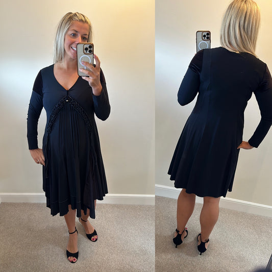 High use black pleated dress size 14