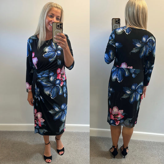 Debenham’s black floral dress size 18