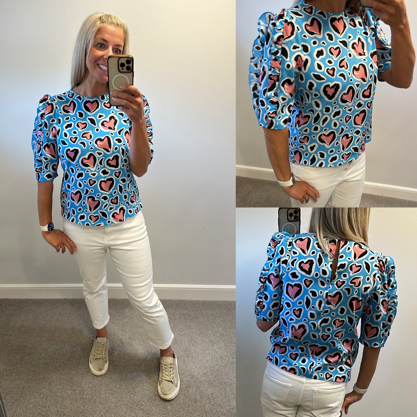 Girl in mind blue heart top size 12