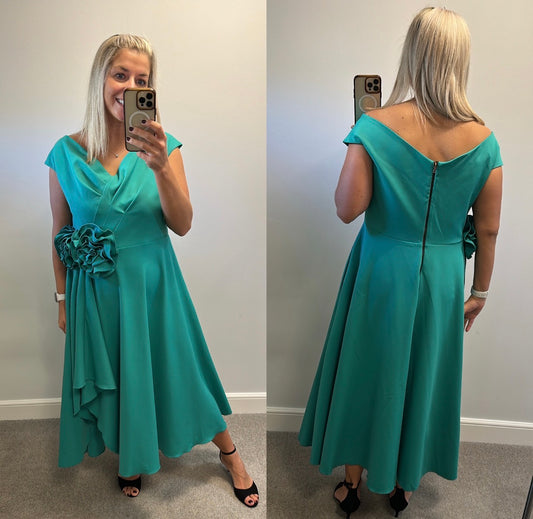 Kevan Jon Kora Roset green dress size 18