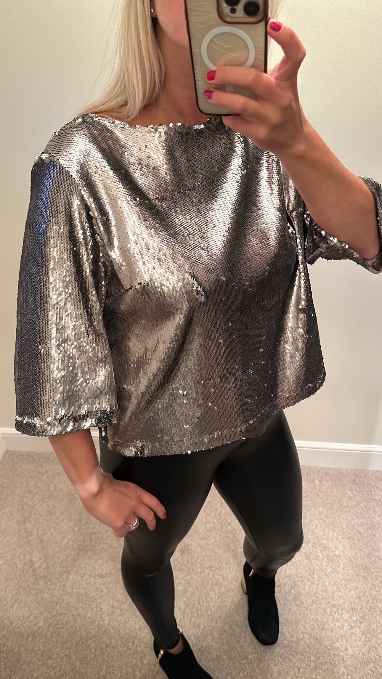 River island sequin top size 18