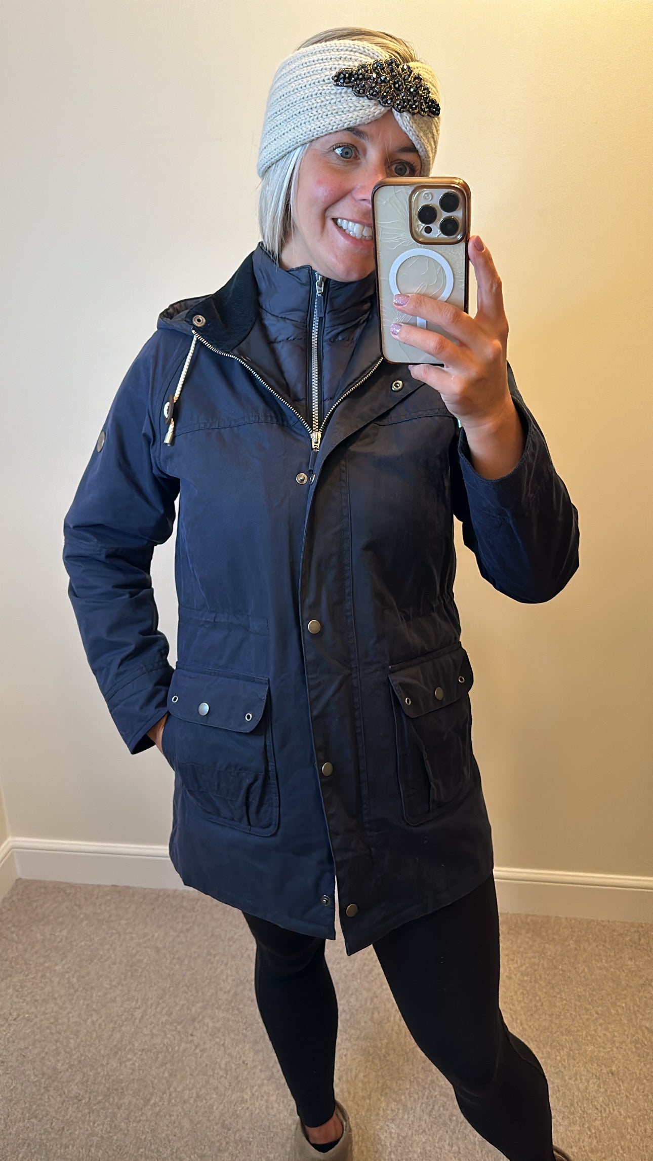 Barbour navy jacket size 12