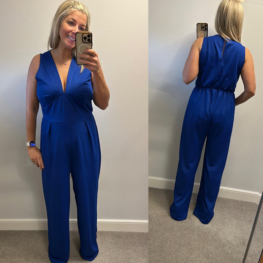 Boohoo blue jumpsuit size 18