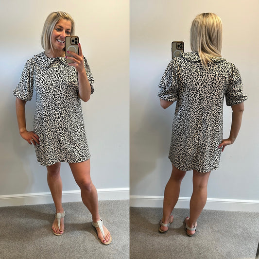 George beige print dress size 12